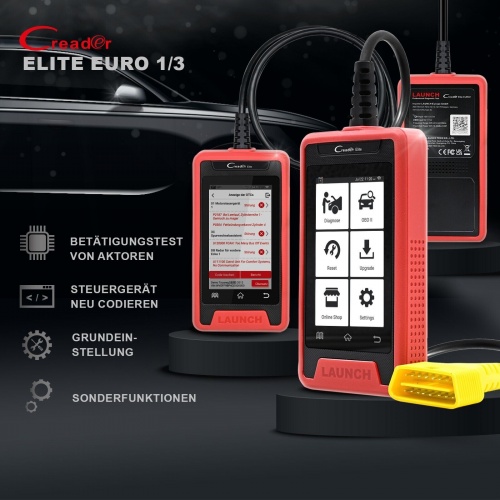 Launch CRE Euro 3 Elite OBD2 Diagnosegerät für alle Steuergeräte 31 Service Funktionen