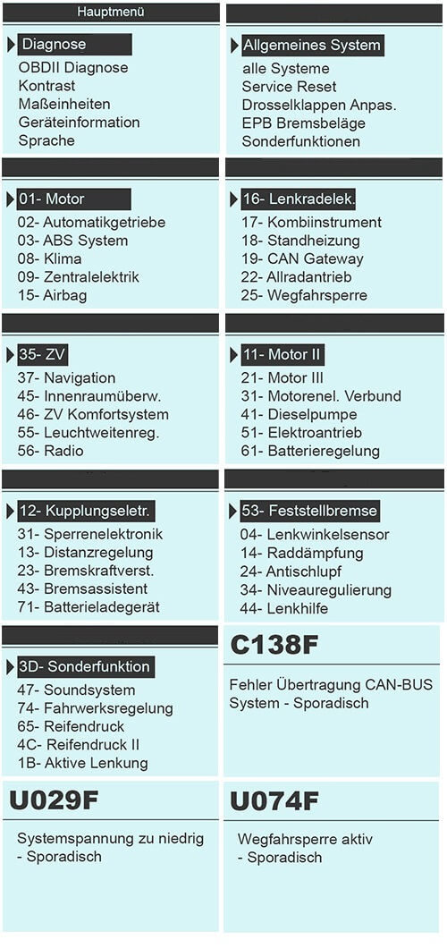 AutoDia SX45 Pro+ für VAG VW Audi Seat Skoda Diagnose und EOBD