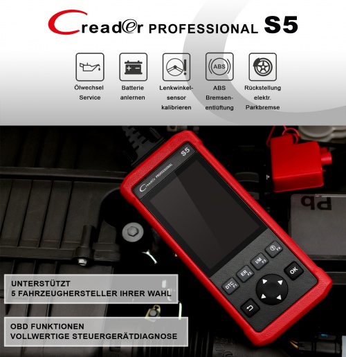 Launch CRP S5 CReader Professional für 5 ausgewählte KFZ Marken alle Steuergeräte + Servicefunktion