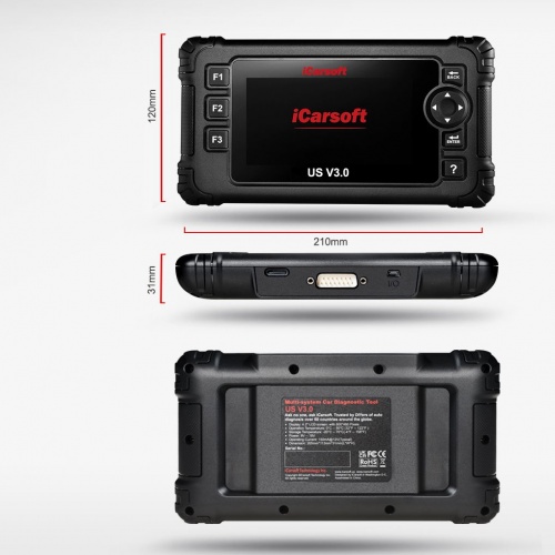 iCarsoft V3 für US Fahrzeuge Profi Diagnose Scanner Fehler lesen löschen ÖL Service ABS Airbag EPB