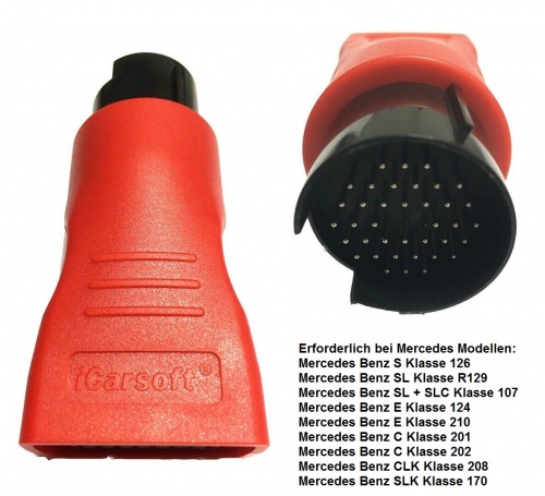 Original iCarsoft 38 Pin Adapter Für Mercedes Benz Klassen 126 129 107 124 210 201 202 208 170