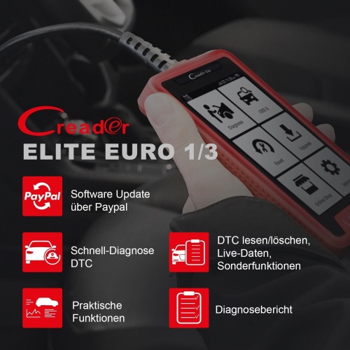 Launch CRE Euro 3 Elite OBD2 Diagnosegerät für alle Steuergeräte 31 Service Funktionen