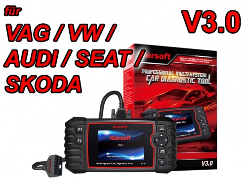 iCarsoft V3 für VAG VW Audi Seat Skoda Profi Diagnose Gerät Service ABS AIRBAG uvm.