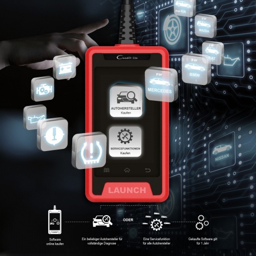 Launch CRE Euro 3 Elite OBD2 Diagnosegerät für alle Steuergeräte 31 Service Funktionen