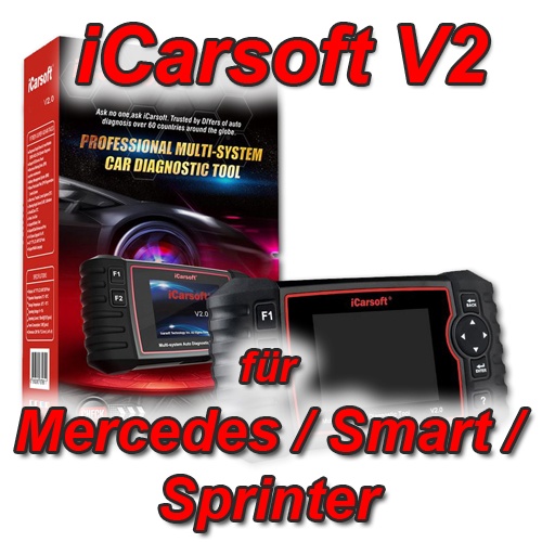 iCarsoft V2 für Mercedes Smart Sprinter Profi Diagnose Gerät Service Motor ABS Airbag uvm.