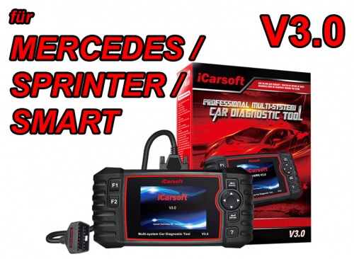 iCarsoft V3 für Mercedes Benz Smart & Sprinter Profi Diagnose Gerät Service ABS AIRBAG uvm.