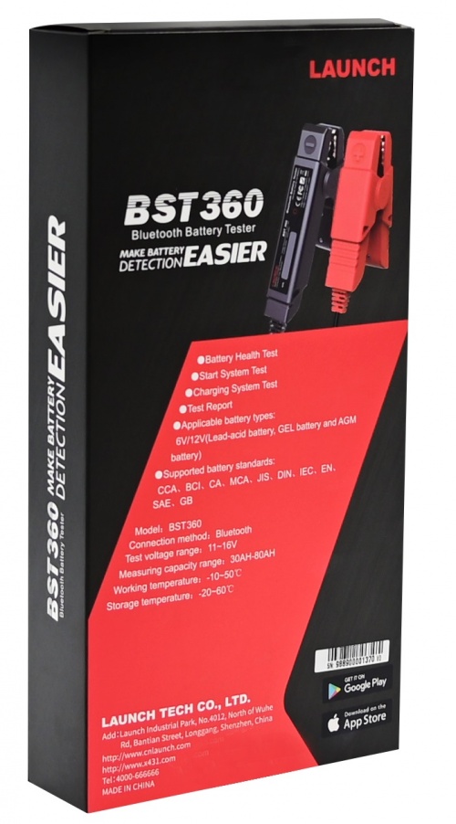 Launch BST-360 Bluetooth Batterietester für 6V 12V 24V Batterien