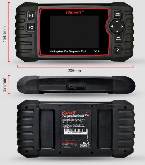iCarsoft V2 für VAG VW Audi Seat Skoda Profi Diagnose Gerät Service ABS AIRBAG uvm.