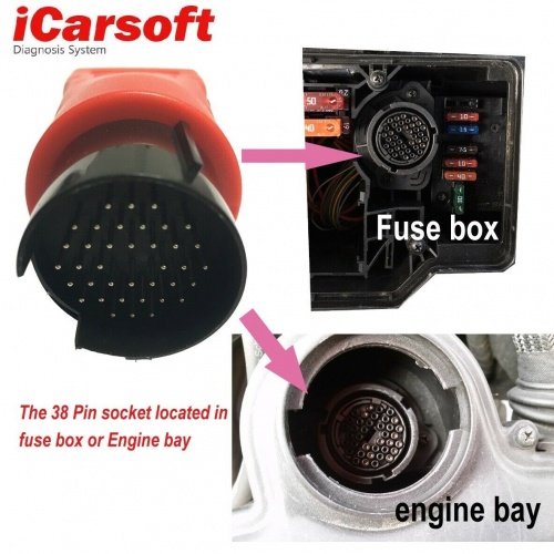 Original iCarsoft 38 Pin Adapter Für Mercedes Benz Klassen 126 129 107 124 210 201 202 208 170