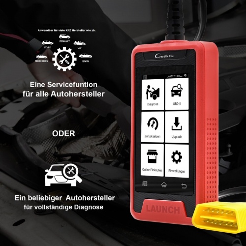 Launch CRE Euro 3 Elite OBD2 Diagnosegerät für alle Steuergeräte 31 Service Funktionen
