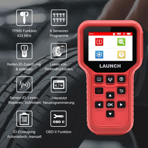 Launch CRT-511 Diagnosegerät TPMS RDKS lesen programmieren anlernen von Sensoren